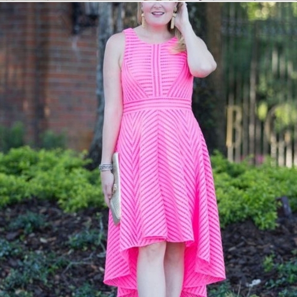 Lilly Pulitzer Tilly Crochet High Low Midi Dress In Pink Size X-Small NWT - Picture 4 of 10